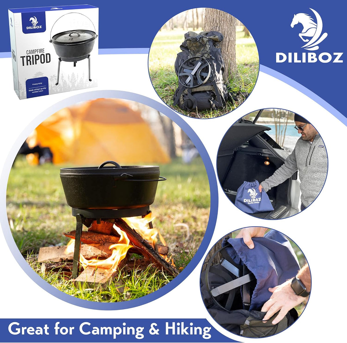 Campfire Tripod Cooking Stand Pack of 2 U74526