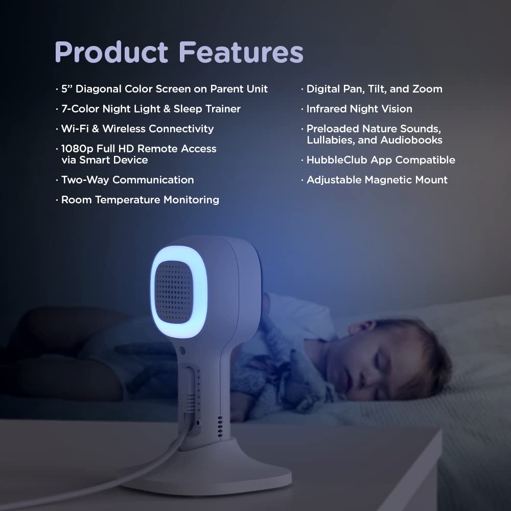 White 2-Cameras Smart Baby Monitor with Camera and Audio X495