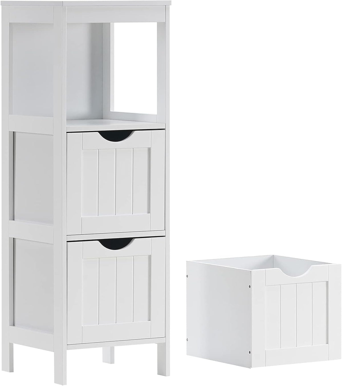 White 3 Removable Drawers Bathroom Floor Cabinet F458