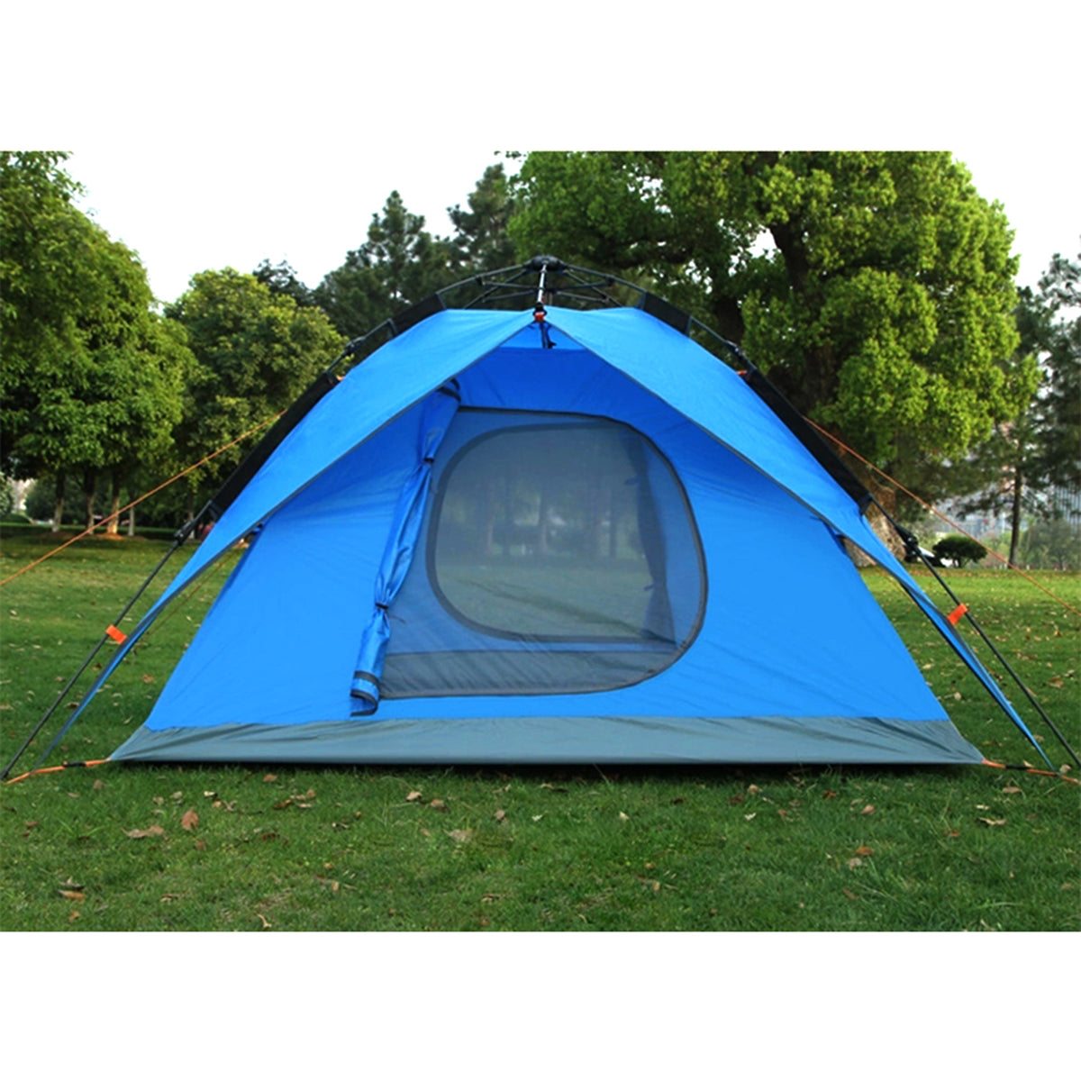 4 Person Double Layer Waterproof Instant Camping Tent Blue U53544