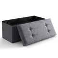 Linen Fabric Storage Ottoman Bench D309784