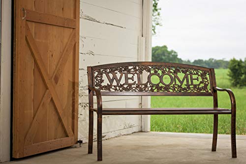 Metal Welcome Outdoor Bench N383545