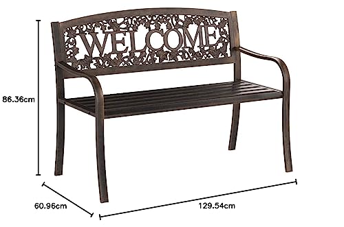 Metal Welcome Outdoor Bench N383545