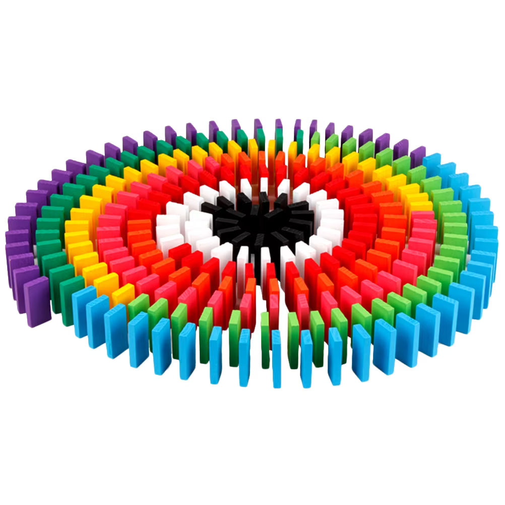 120Pcs Wooden Domino Blocks Set with 12 Colors E922