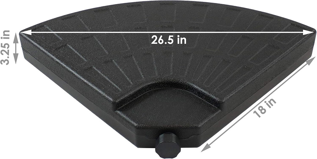 4-Piece Heavy-Duty Cantilever Offset Patio Umbrella Base Plates Black U344