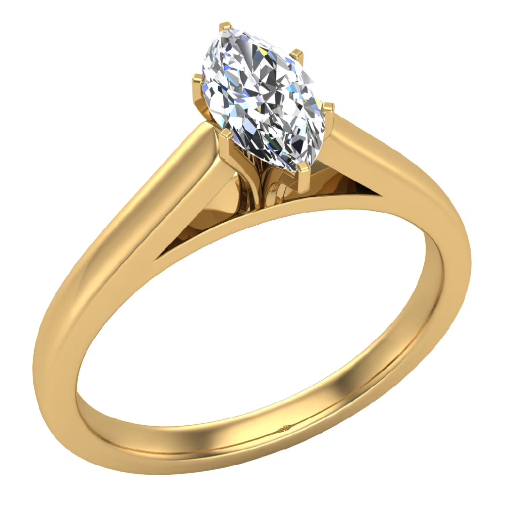 Marquise Solitaire GIA Certified 0.50 Carat 14K Gold Ring P6311