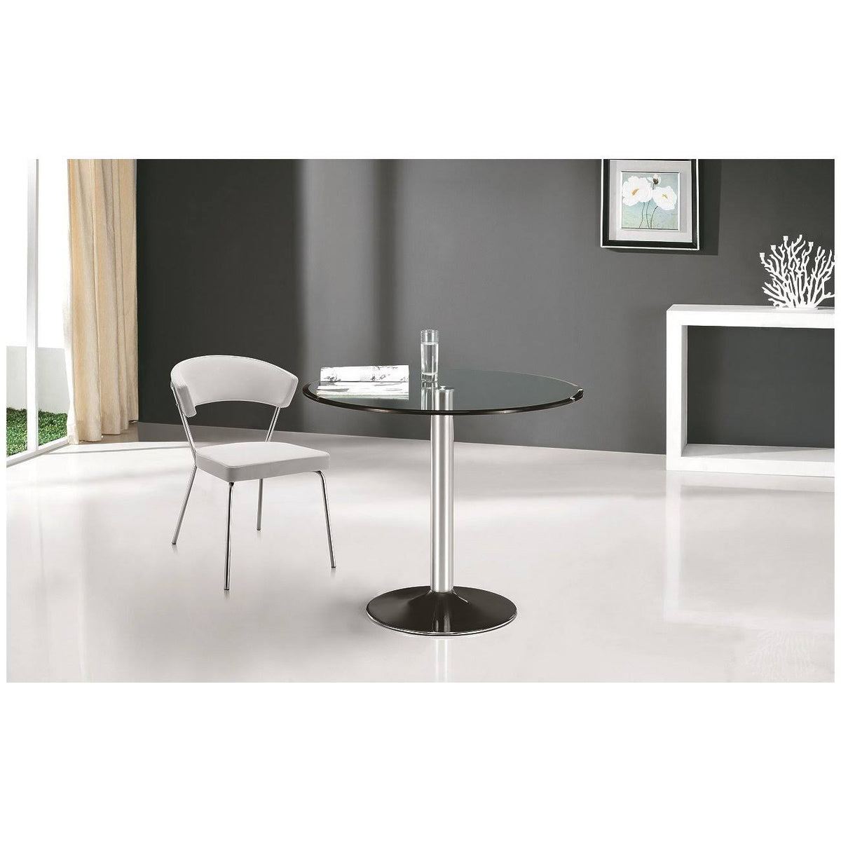 Chrome Clear Glass Dining Table U9221