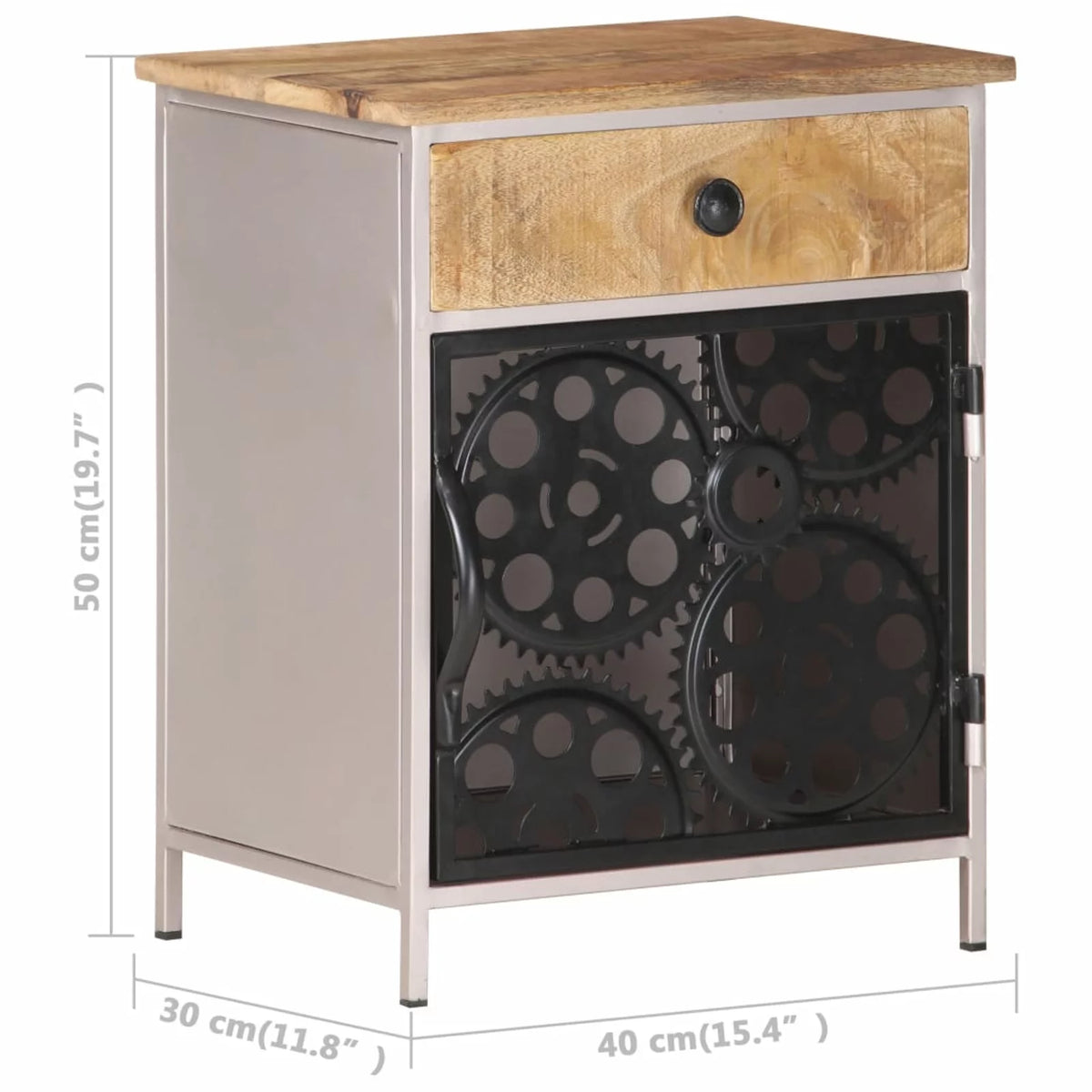 Bedside Cabinet Rough Mango Wood N418