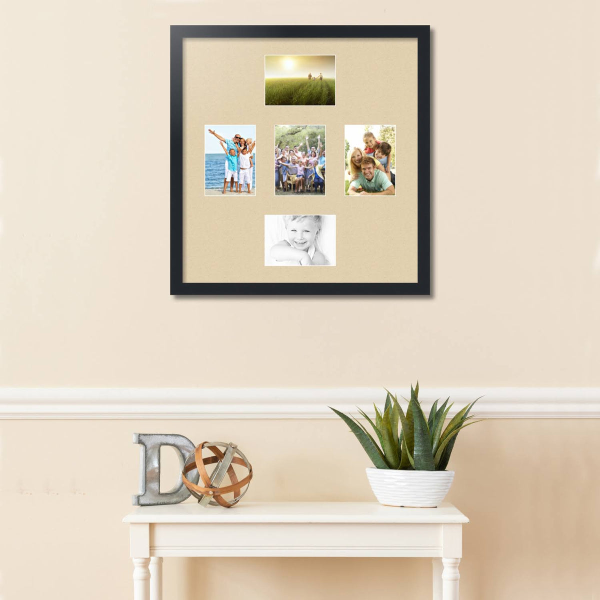 Satin Black Collage Picture Frame 5 Openings 5x7 P446573