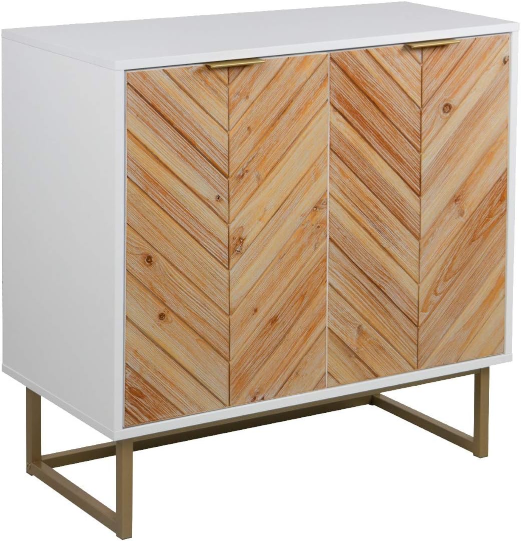 White Free Standing Accent Cabinet with Doors M968