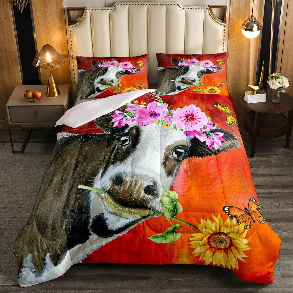 Queen Size Brown Wooden Comforter Set G29441