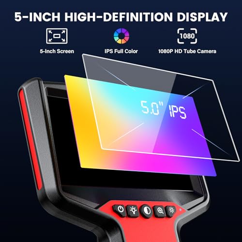 5" Waterproof Dual-Lens Borescope Endoscope Camera with Light Z46745