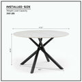 Round Dining Table with Metal Cross Legs White Black G412