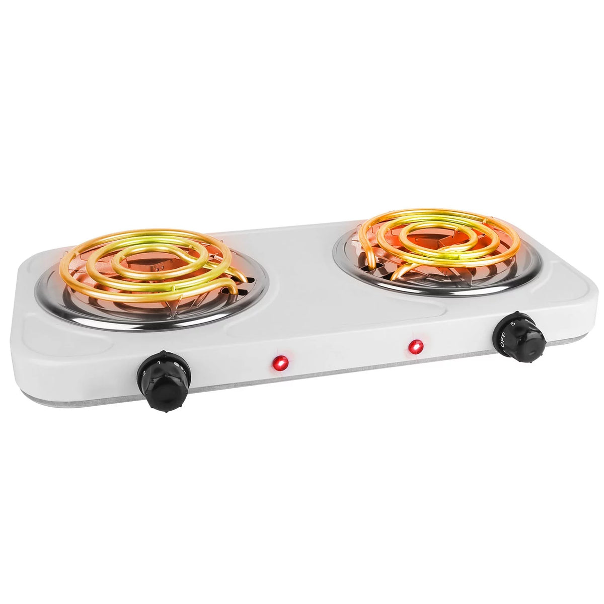 2000W Portable Electric Double Burner White F83782