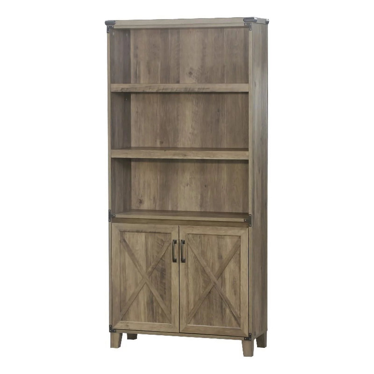 Rustic Oak 2-Door Engineered Wood Bookcase O979785