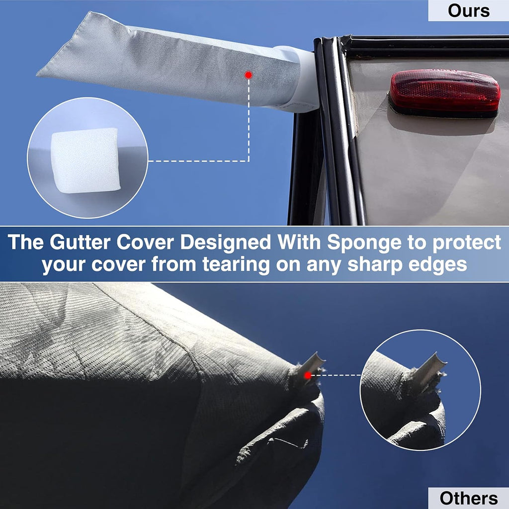 500D Waterproof Travel Trailer Cover with 4 Tire Covers, Tongue Jack Cover C618