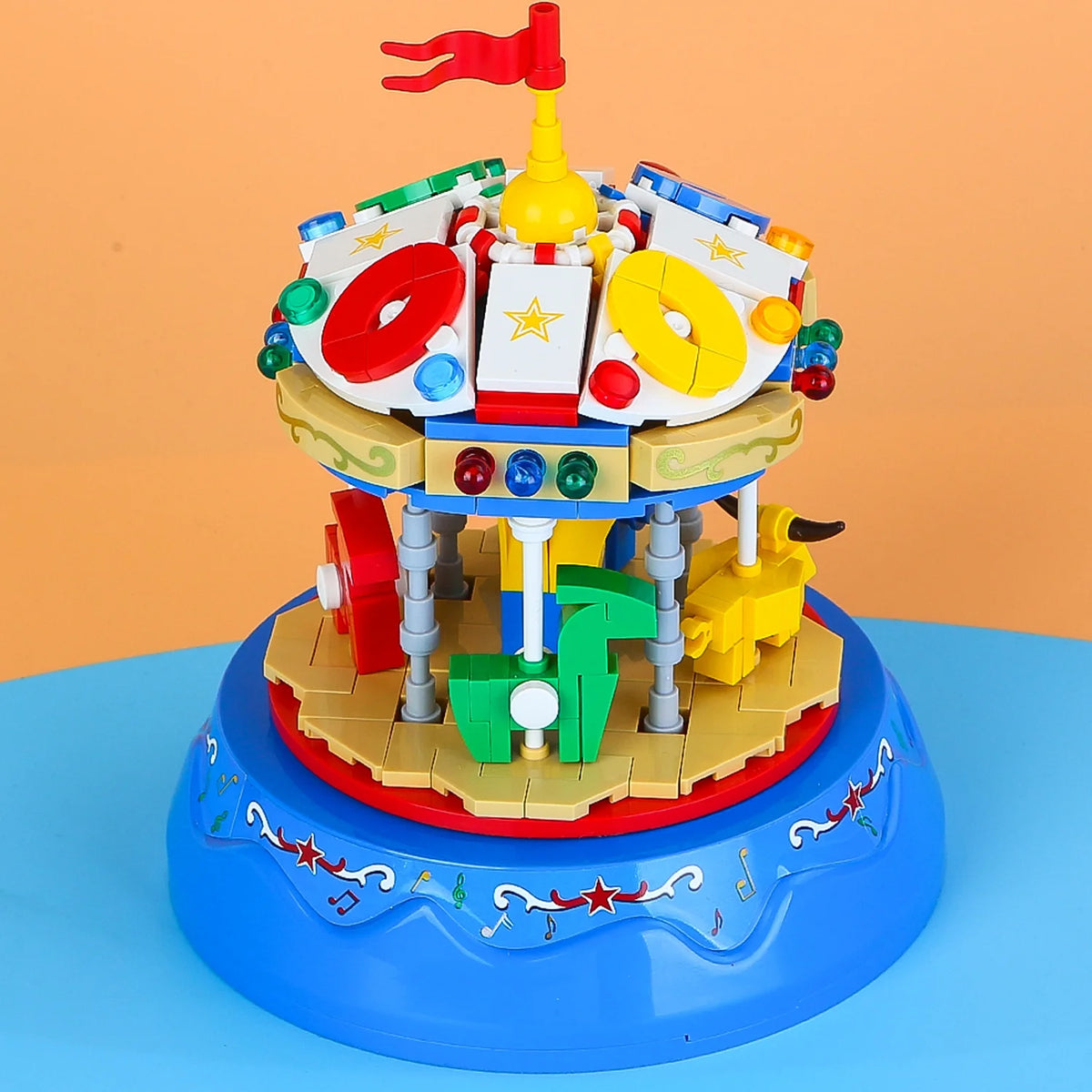 Yellow&Blue 222pcs Music Box Building Blocks U538