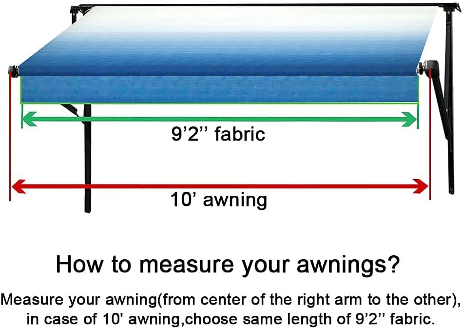 Blue Dune Stripes 10 Feet Vinyl RV Awning Replacement Q900