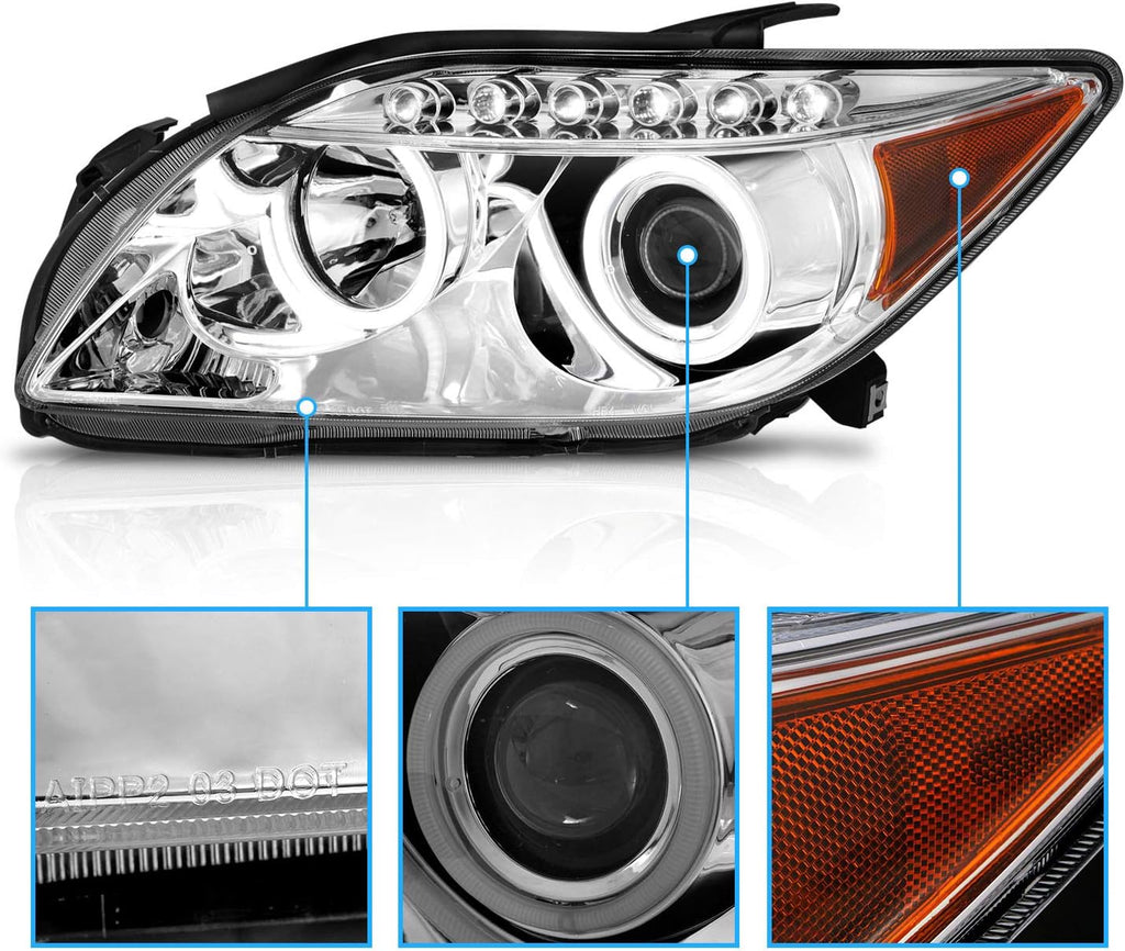 Chrome Projector Headlights LED Halo for Scion Tc E800