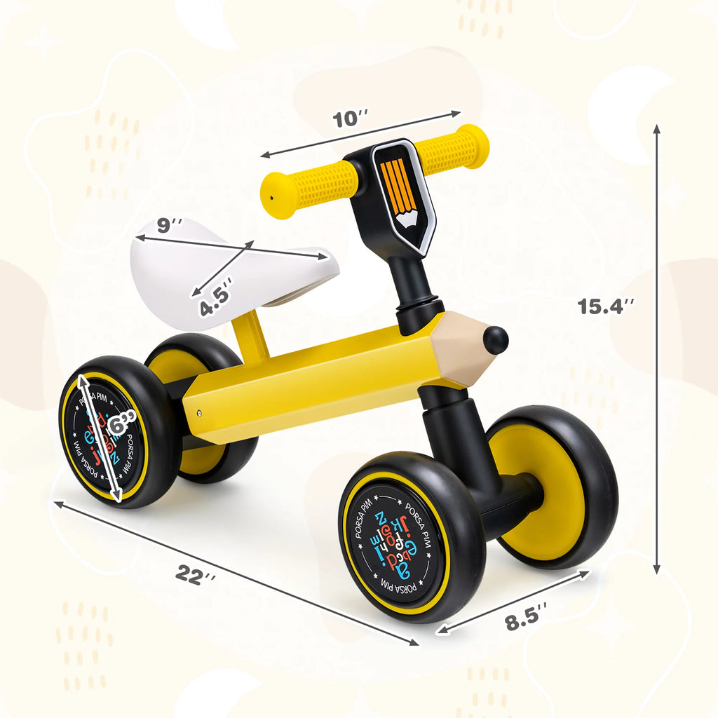 Yellow No Pedal Balance Bike U61281