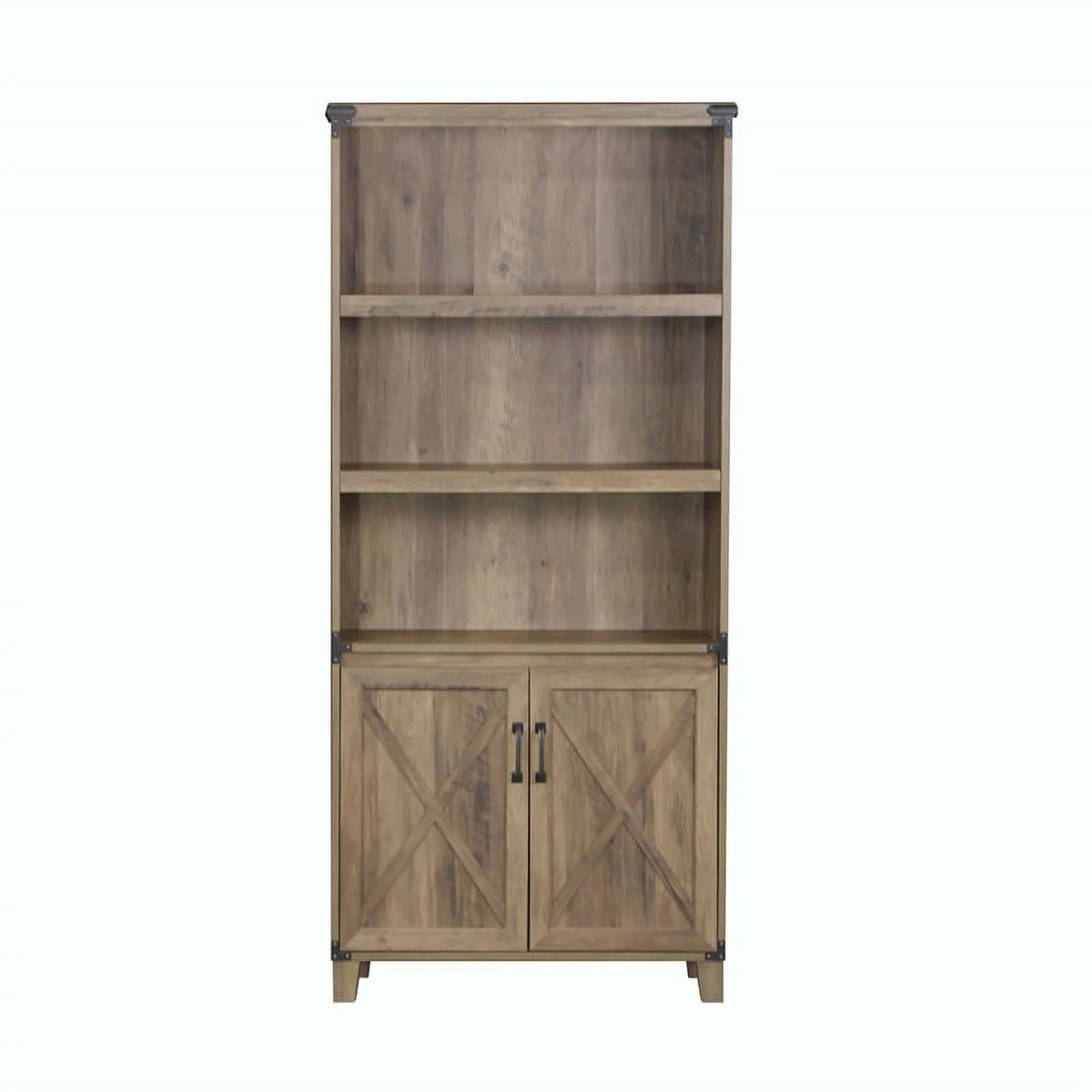 Rustic Oak 2-Door Engineered Wood Bookcase O979785