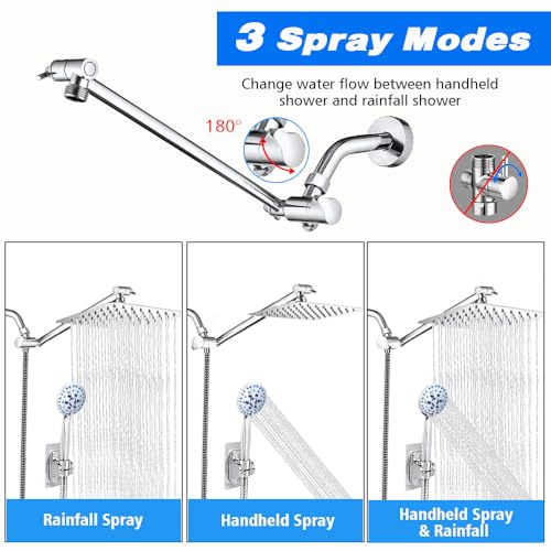 12" Rain Shower Head with Handheld Spray Combo J20349
