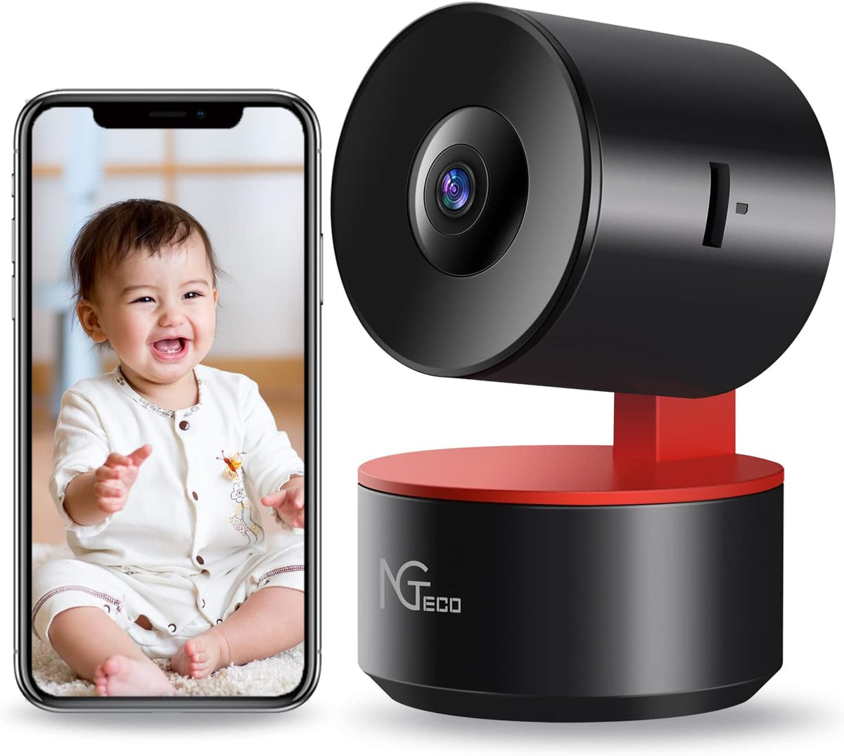 1080P WiFi Security Camera Indoor with Night Vision 2 Way Audio, Pack of 2 D47544