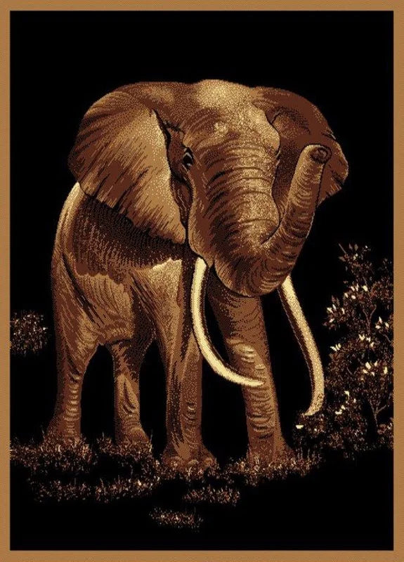 Black Elephant Area Rug 5' 3" x 7' 2" Z238