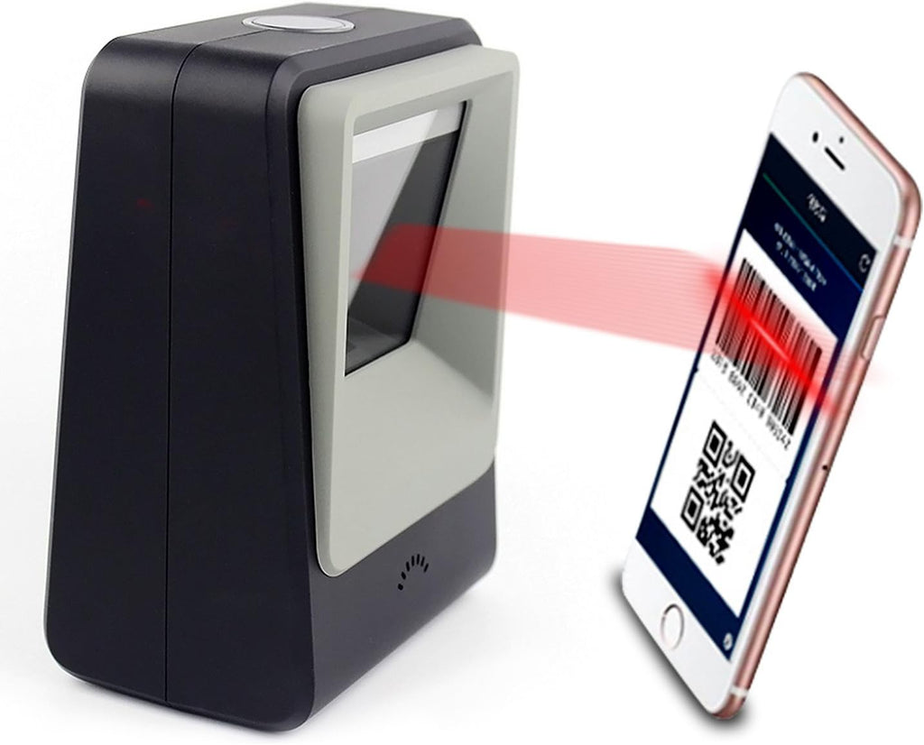 2D QR Barcode Scanner, Omnidirectional Hands-Free USB Automatic Barcode Reader F178