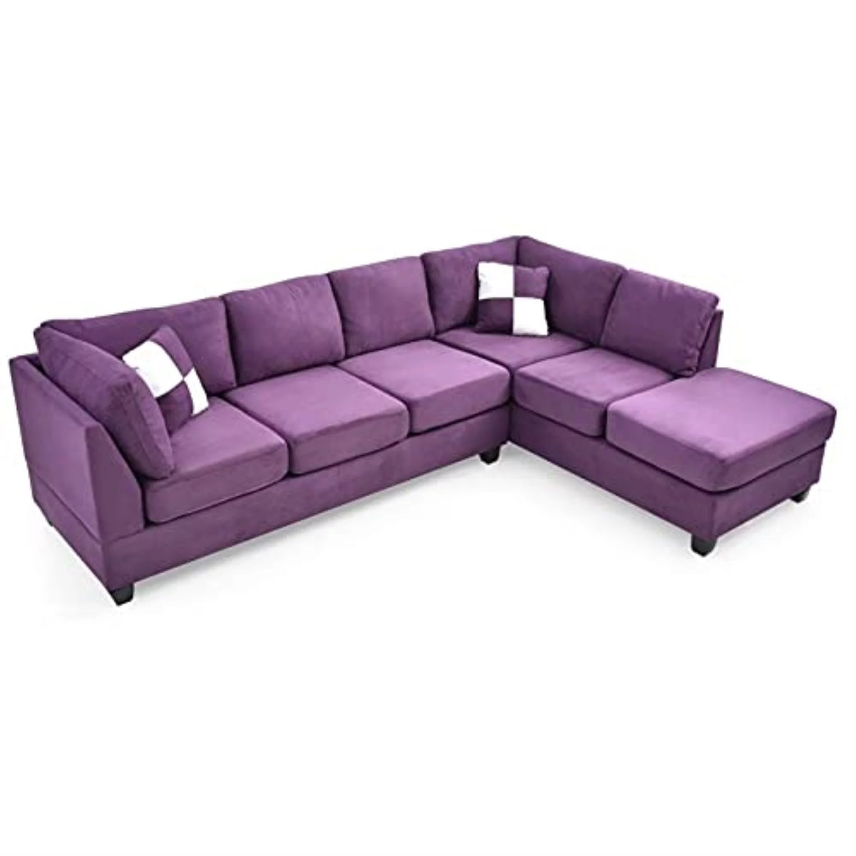 Purple Microsuede Sectional U3284