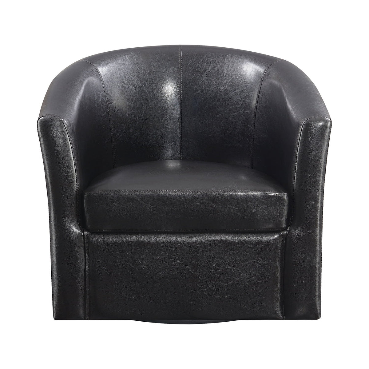 Dark Brown Upholstery Sloped Arm Swivel Accent Chair J706