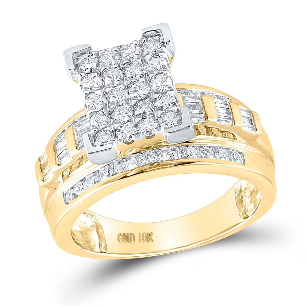 10k Yellow Gold Diamond Cluster Engagement Ring F604492