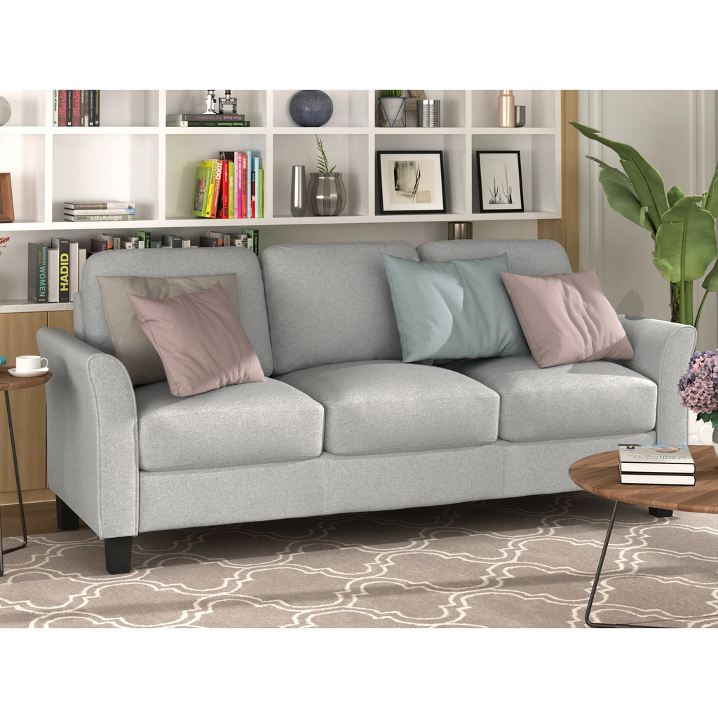 Light Gray Armrest Sofa Loveseat Chair 3-Seat Sofa F522