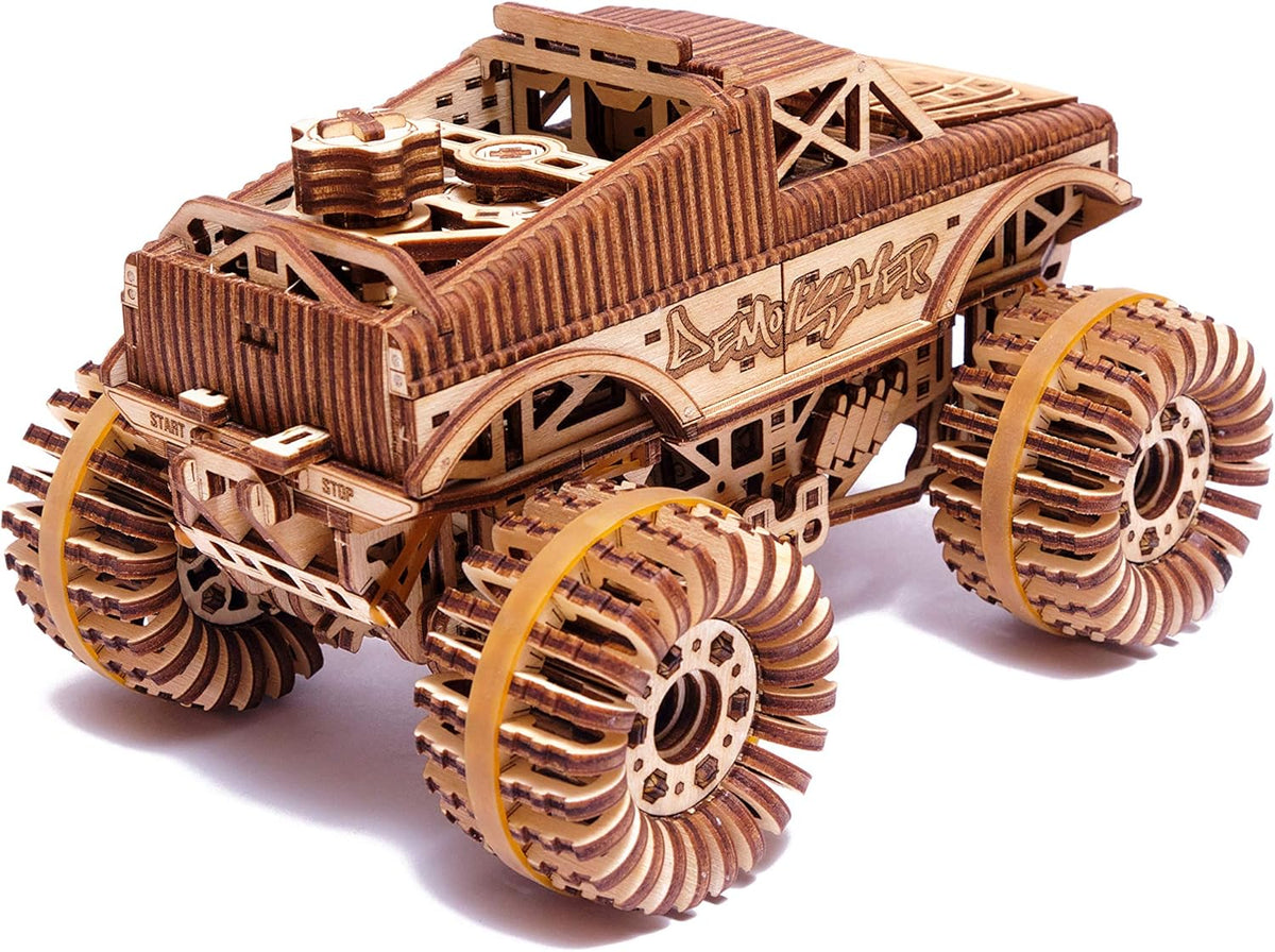 Monster Pickup Truck 3D Wooden Puzzle Model Kit Pack of 2 Q896