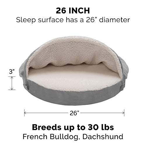 Pink 26-inch Round Cooling Gel Dog Bed with Removable Washable Cover G951890
