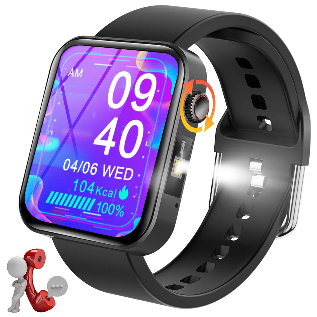 Smart Watch with LED Flashlight and Fitness Tracker C1733