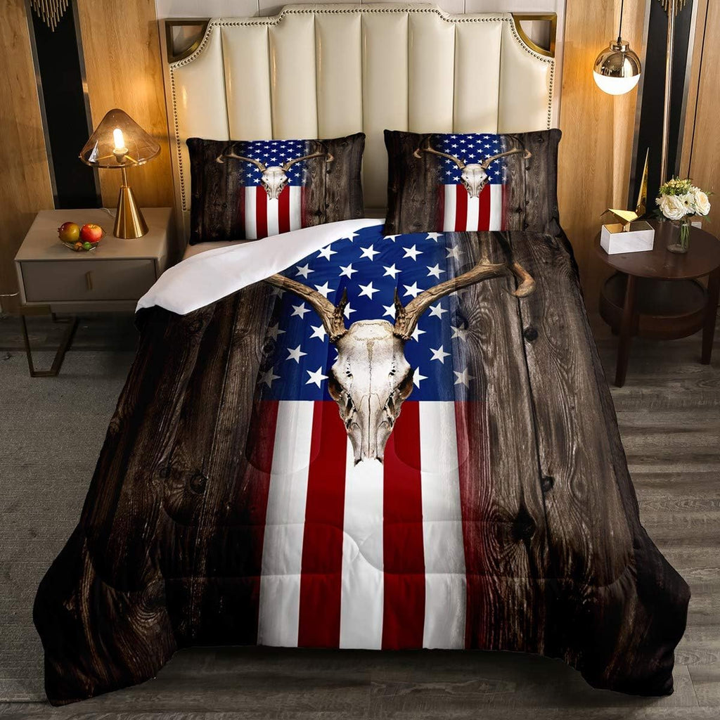 Queen Size Brown Wooden Comforter Set G29441