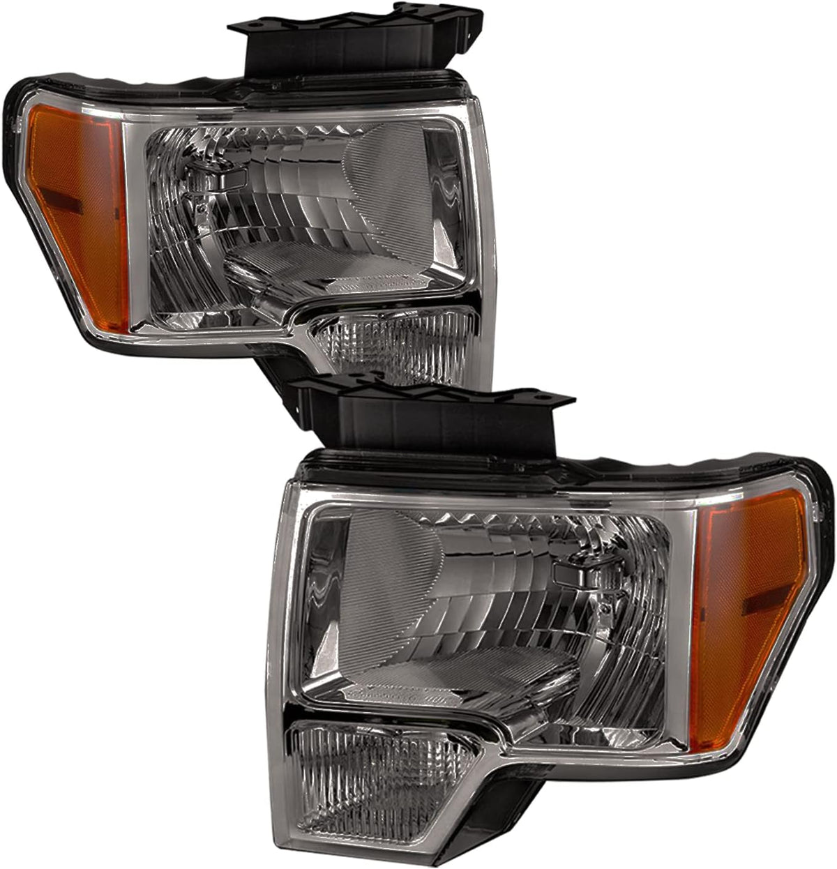 Chrome Housing Headlight Assembly with Amber Reflector K79888