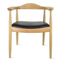 Solid Wood Farmhouse Dining Chair with PU Leather Cushion Seat C237