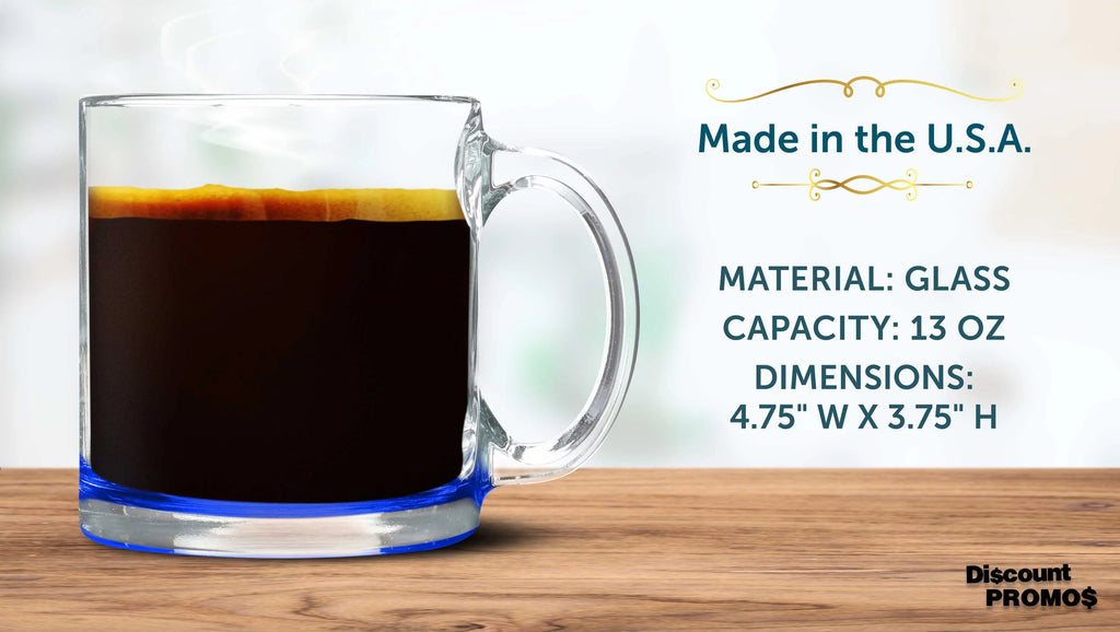 Clear Glass Coffee Mugs 13 oz. Set of 10 S5178