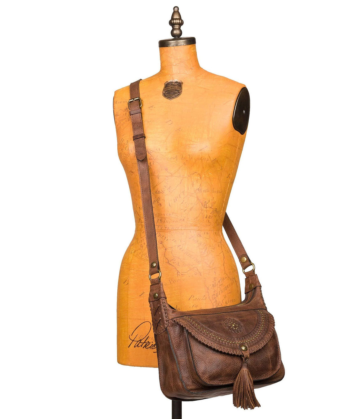 Distressed Leather Crossbody R6116