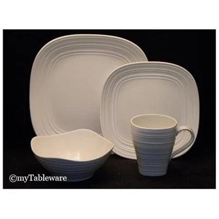 White 4-Piece Square Place Setting O268