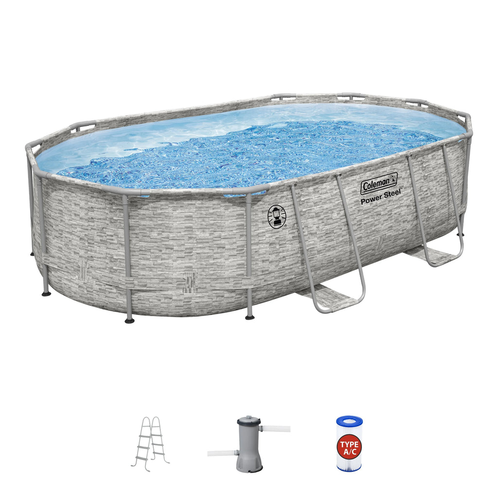 16 ft. x 10 ft. x 42 in. Oval Metal Frame Above Ground Pool Set S2816