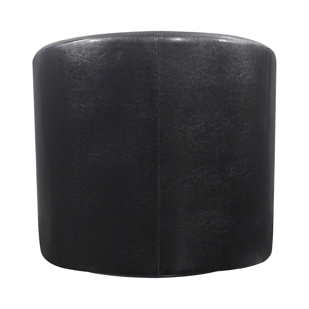 Dark Brown Upholstery Sloped Arm Swivel Accent Chair J706