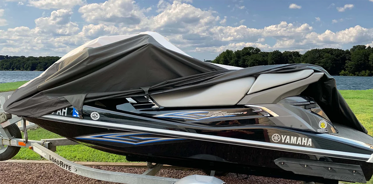 Black/Grey 600D Jet Ski Cover B981725