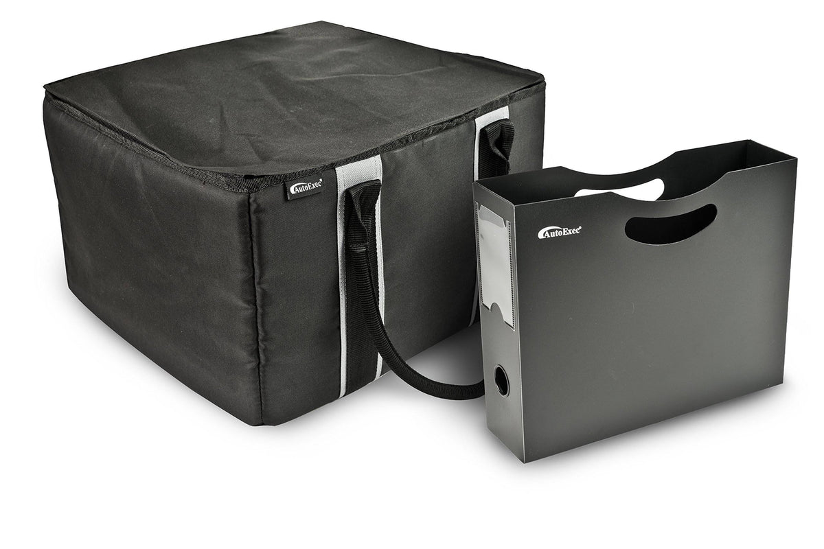 Black/Grey File Tote with Hanging File Holder G85816