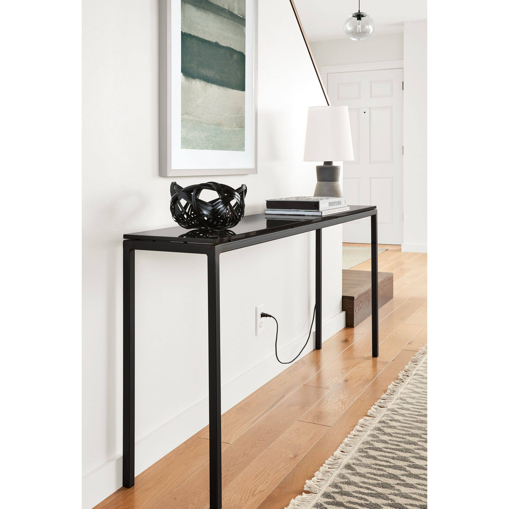 Clear Tempered Glass Console Table with Stainless Steel Frame R62505