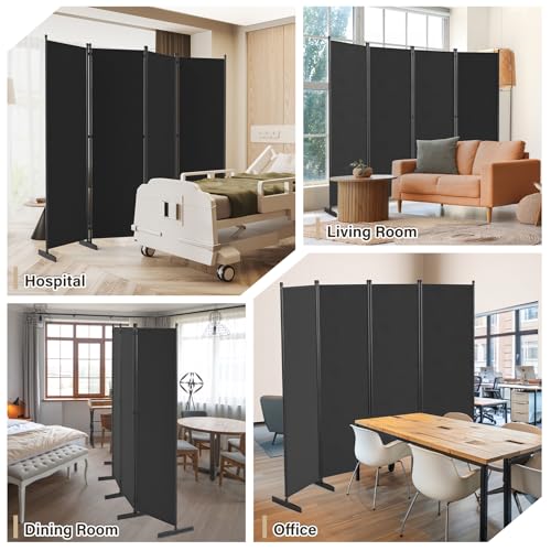 Black 4 Panel Room Divider F6970