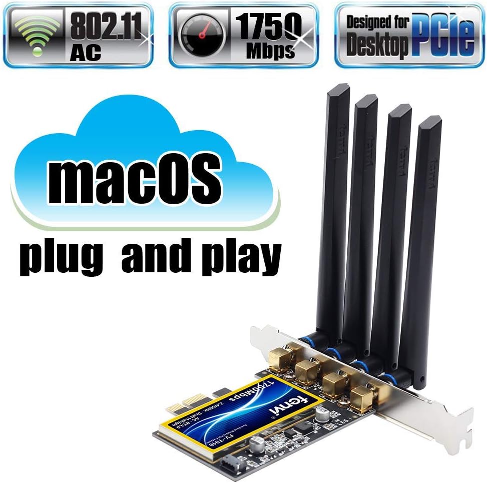PCI-E WiFi Adapter 1750Mbps Dual Band 802.11ac BT4.0 L406676