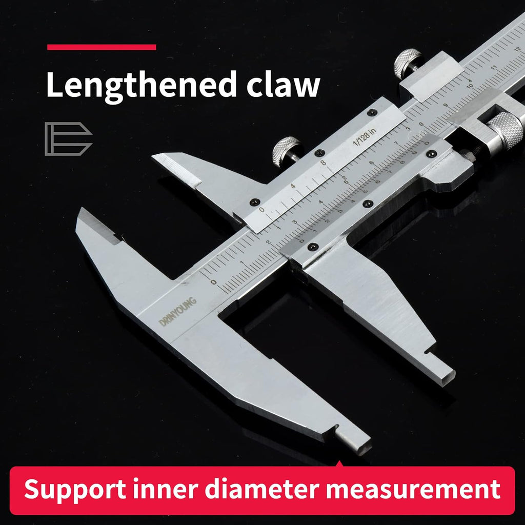 All-Metal Vernier Caliper Inch/Metric 0-12/0-300mm Range H140